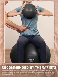 PhysKcal Pilates labda szett - 85 cm fitball és 23 cm labda, csúszásgátló, kipukkanásgátló - fekete 7
