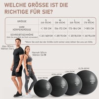 PhysKcal Pilates labda szett - 85 cm fitball és 23 cm labda, csúszásgátló, kipukkanásgátló - fekete 6
