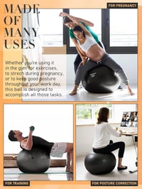 PhysKcal Pilates labda szett - 85 cm fitball és 23 cm labda, csúszásgátló, kipukkanásgátló - fekete 5