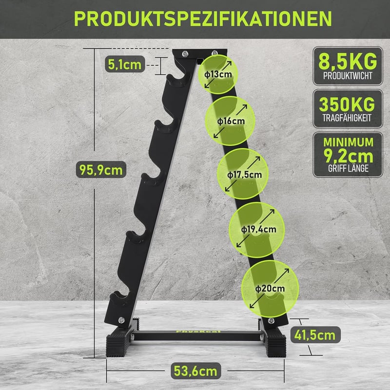 PhysKcal Súlyzótartó Állvány 3-6 Szintes Acél Fitness Rack
