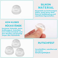 PIANKEKE Amortizoare din Cauciuc Autoadezive Transparente 22 mm, Protecție pentru Picioare de Mobilier, Dulapuri și Mobilier, 20 buc. 3