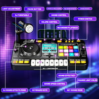 Detský DJ pult Piashow s mikrofónom, prenosný DJ mixážny pult, Bluetooth, 100+ zvukových efektov, svetelné efekty, pre začínajúcich DJ-ov, pre chlapcov a dievčatá od 3 do 12 rokov 5