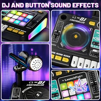 Detský DJ pult Piashow s mikrofónom, prenosný DJ mixážny pult, Bluetooth, 100+ zvukových efektov, svetelné efekty, pre začínajúcich DJ-ov, pre chlapcov a dievčatá od 3 do 12 rokov 3