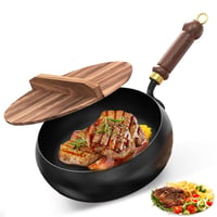 Tigaie din Fier Forjat Piashow, Tigaie Forjată Manual, Plită fără Strat Antiaderent, 27 x 14 x 27 cm 6