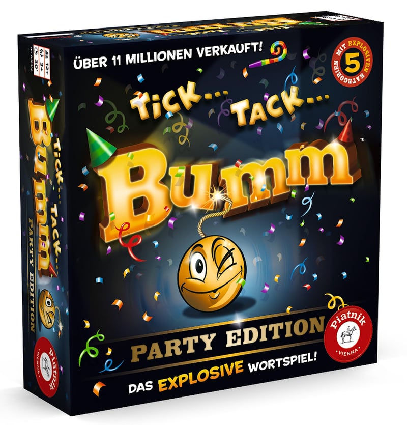 Spoločenská hra Piatnik Tick Tack Bumm Party Edition – Výbušná slovná hra, premýšľanie a zábava od 12 rokov