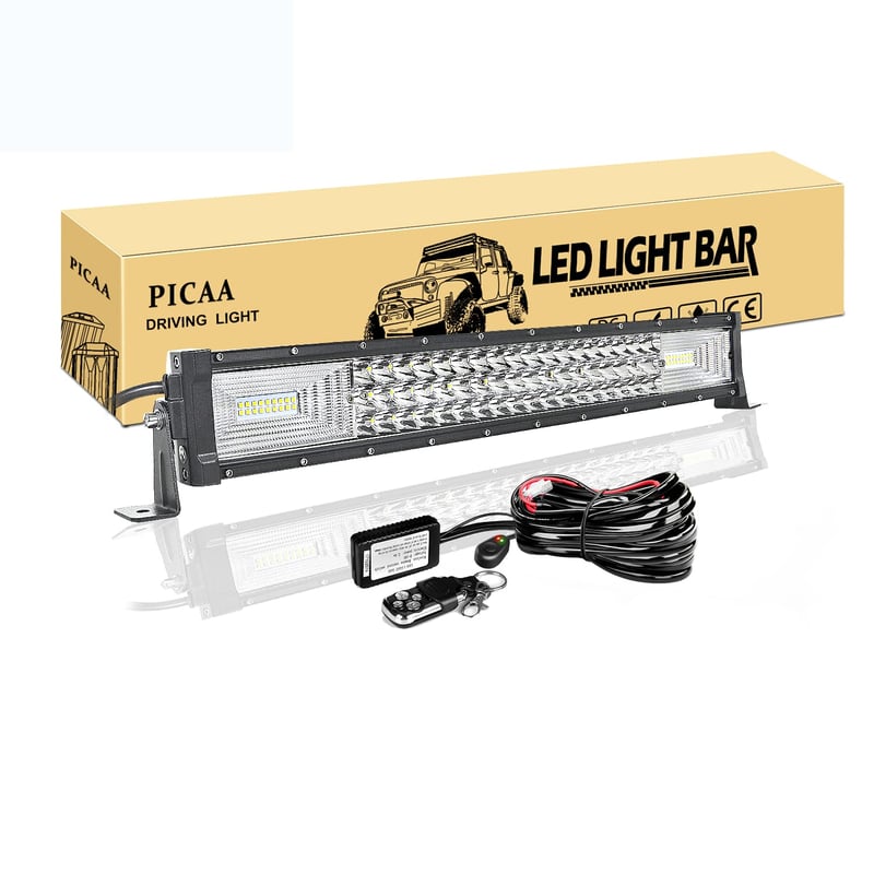 PICAA LED svjetlosna rampa 22" 270W - Dodatno svjetlo s daljinskim upravljanjem za terenska vozila, radne strojeve, traktore, ATV, 12V, tri reda