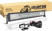 PICAA LED Fényhíd 22" 270W - Távirányítós Kiegészítő Fényszóró Terepjáróhoz, Munkagéphez, Traktorhoz, ATV-hez, 12V, Három Soros 1