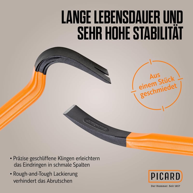 PICARD BlackGiant Bar No. 46Z Vasalú Feszítővas 3 db-os szett 90° Hajlítható Profi Szerszám