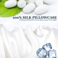 PiccoCasa 100% Selyem Párnahuzat 22 Momme Eperfa Selyemből Hajápolás Bőrápolás Cipzárral Fehér 40x60 cm Ajándékdobozzal 4