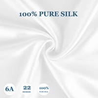 PiccoCasa 100% Selyem Párnahuzat 22 Momme Eperfa Selyemből Hajápolás Bőrápolás Cipzárral Fehér 40x60 cm Ajándékdobozzal 2