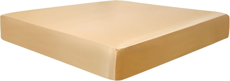PiccoCasa Szatén Gumis Lepedő 200x200 cm Arany Magas Matrachoz - 200x200x35cm, Gold