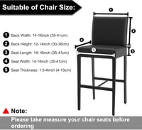 PiccoCasa vízálló bárszék huzat műbőr rugalmas sávval fekete - 1pcs, Black 3