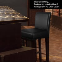PiccoCasa vízálló bárszék huzat műbőr rugalmas sávval fekete - 1pcs, Black 2