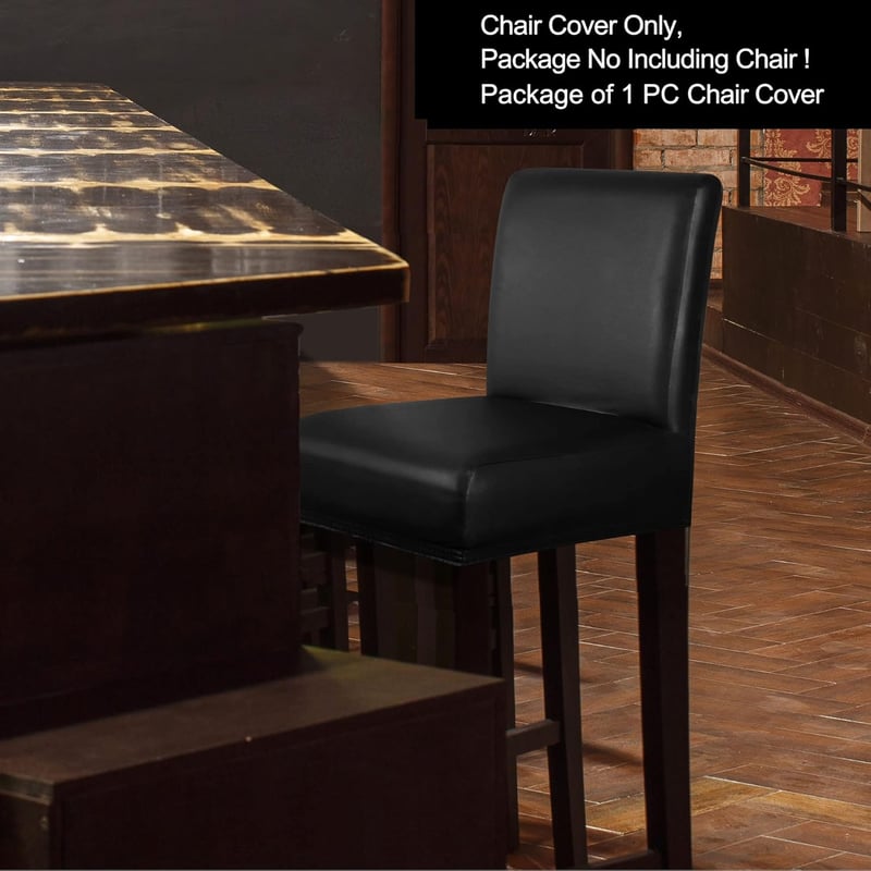 PiccoCasa vízálló bárszék huzat műbőr rugalmas sávval fekete - 1pcs, Black