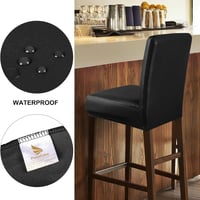 PiccoCasa vízálló bárszék huzat műbőr rugalmas sávval fekete - 1pcs, Black 4