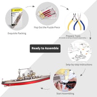 Piececool 3D Fém Puzzle Battleship Prince of Wales 282 Darab Acél Modell 4