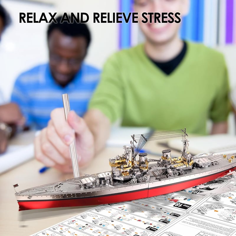 Piececool 3D Fém Puzzle Battleship Prince of Wales 282 Darab Acél Modell