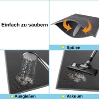 Pieviev macskavécé alátét 61x38cm méhsejt mintás vízálló dupla rétegű fekete 4