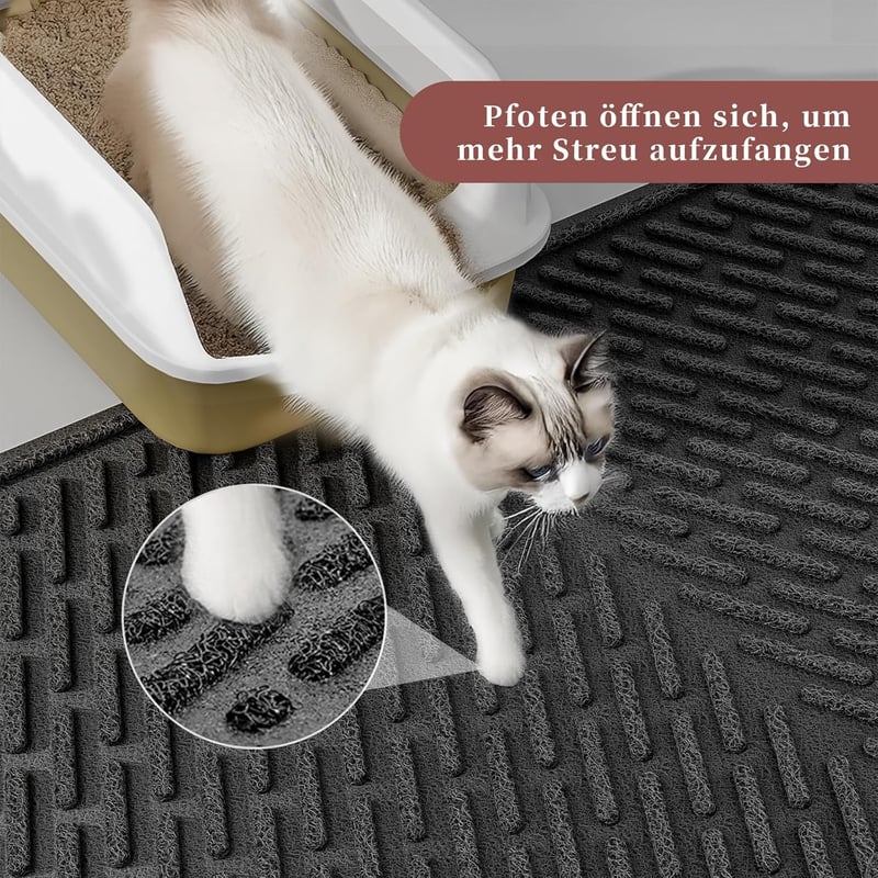 Pieviev Macskavödör Alátét 76x58cm Vízálló Fekete XL Macskalitter Szőnyeg - black