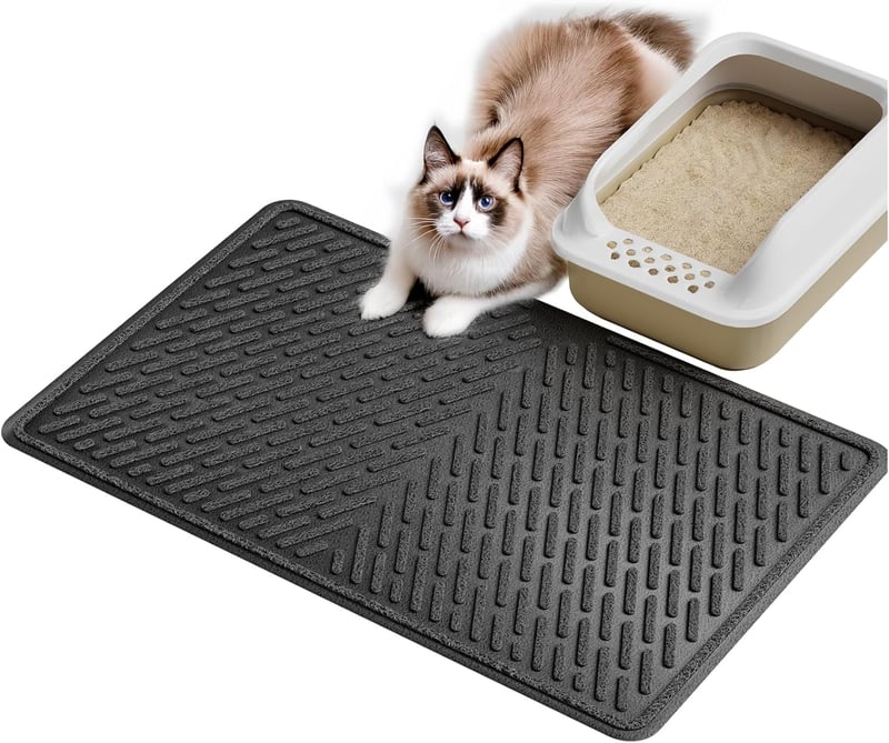 Pieviev Macskavödör Alátét 76x58cm Vízálló Fekete XL Macskalitter Szőnyeg - black