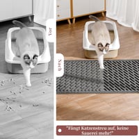 Pieviev Macskavödör Alátét 76x58cm Vízálló Fekete XL Macskalitter Szőnyeg - black 5