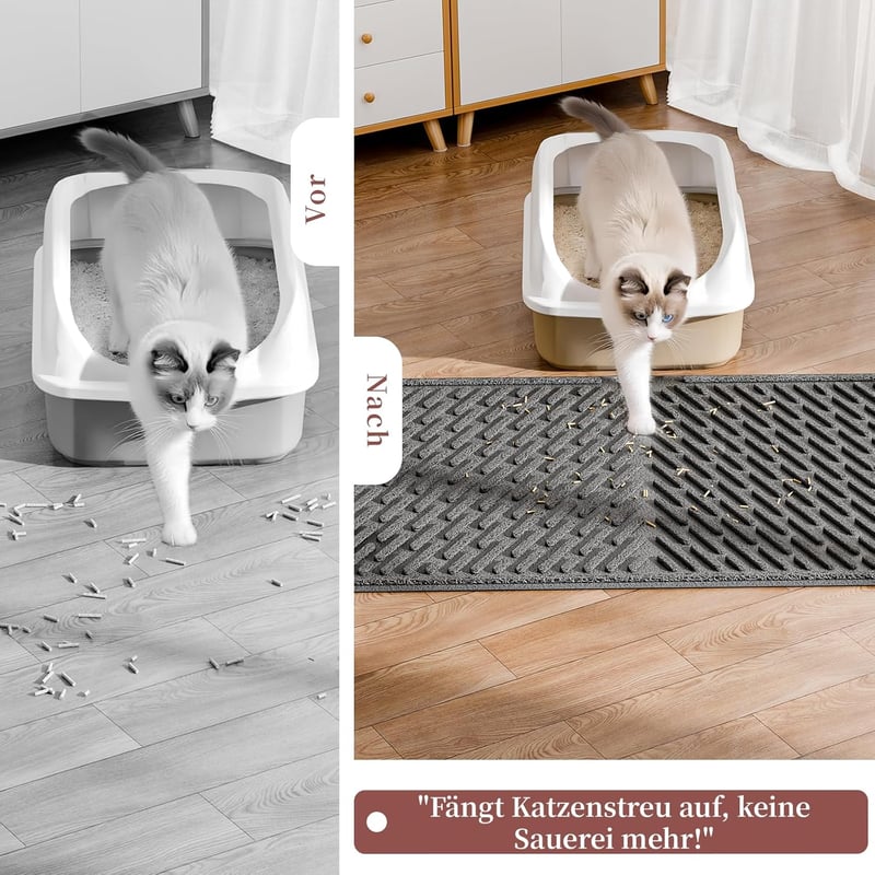 Pieviev Macskavödör Alátét 76x58cm Vízálló Fekete XL Macskalitter Szőnyeg - black