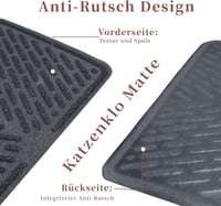Pieviev Macskavödör Alátét 76x58cm Vízálló Fekete XL Macskalitter Szőnyeg - black 4