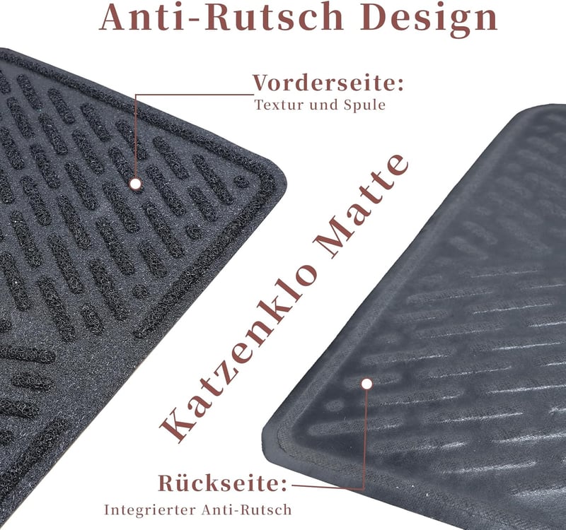 Pieviev Macskavödör Alátét 76x58cm Vízálló Fekete XL Macskalitter Szőnyeg - black