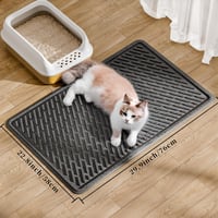 Pieviev Macskavödör Alátét 76x58cm Vízálló Fekete XL Macskalitter Szőnyeg - black 2