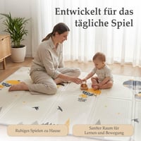 Pikatoyz sklopiva podloga za igru za bebe s torbom za nošenje – Protuklizna, vodootporna XPE pjena – 180x150 cm – Za unutarnju i vanjsku upotrebu 6