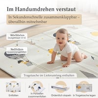 Pikatoyz sklopiva podloga za igru za bebe s torbom za nošenje – Protuklizna, vodootporna XPE pjena – 180x150 cm – Za unutarnju i vanjsku upotrebu 2