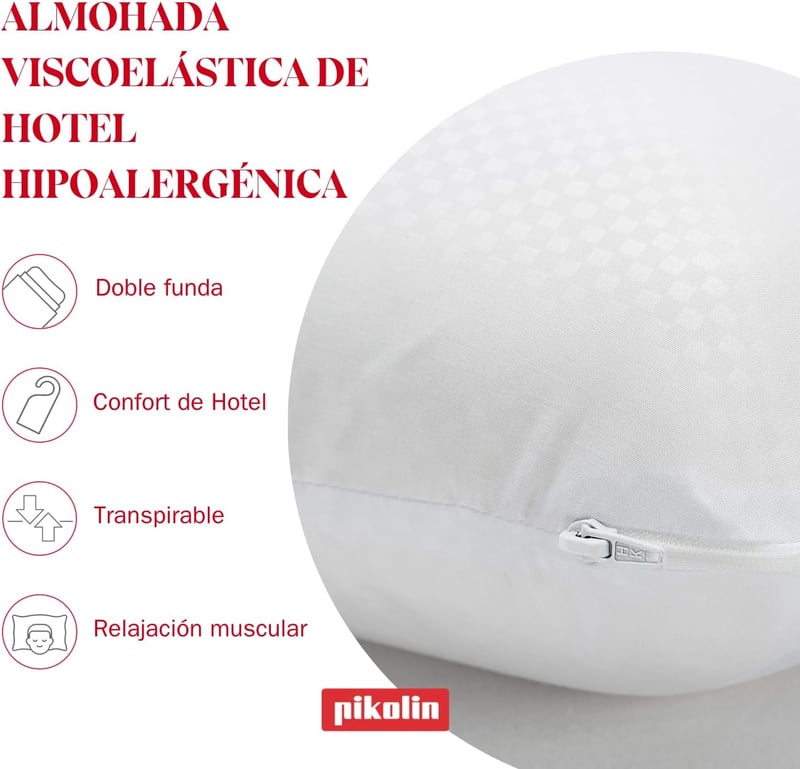 Pikolin Home 2 db viszkoelasztikus párna 35x70cm közepes keménységgel - 35 x 70 (Pack de 2)