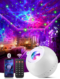 PIKOY Csillagos Égbolt Projektor 15 Szín 15 Zene Bluetooth Éjjeli Fény Távirányító Timer Funkció Aurora Lámpa Szoba Dekoráció 1