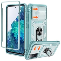 Vojenské puzdro Pilaru pre Samsung Galaxy S20 FE, zelené – nárazuvzdorné, s ochranou fotoaparátu, 360° otočným stojanom, PC rámom, ochranný kryt odolný voči poškriabaniu 1