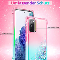 Pilaru Samsung Galaxy S20 FE Tok - Átlátszó Folyadékos Csillám Tok, Ütésálló Szilikon TPU Védőtok Nőknek, Vékony és Puha Mobiltelefon Hátlap 4