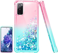 Pilaru Samsung Galaxy S20 FE Tok - Átlátszó Folyadékos Csillám Tok, Ütésálló Szilikon TPU Védőtok Nőknek, Vékony és Puha Mobiltelefon Hátlap 1