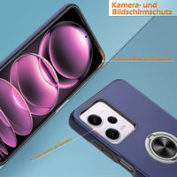 Pilaru Xiaomi Redmi Note 12 Pro 5G / Poco X5 Pro 5G Tok 360° Forgatható Mágneses Állvánnyal és 2 Képernyővédő Fóliával - Kék TPU+PC Védőtok 3