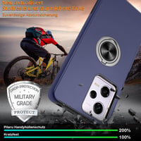 Pilaru Xiaomi Redmi Note 12 Pro 5G / Poco X5 Pro 5G Tok 360° Forgatható Mágneses Állvánnyal és 2 Képernyővédő Fóliával - Kék TPU+PC Védőtok 5