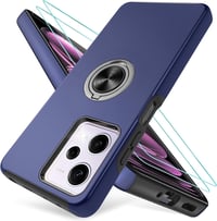 Pilaru Xiaomi Redmi Note 12 Pro 5G / Poco X5 Pro 5G Tok 360° Forgatható Mágneses Állvánnyal és 2 Képernyővédő Fóliával - Kék TPU+PC Védőtok 1
