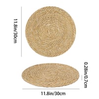 Pilikoll 8 ks okrúhlych prestieraní z trstiny, 30 cm, pletené, umývateľné, mäkké prestieranie na jedálenský stôl, kuchyňa, boho dekorácia 2