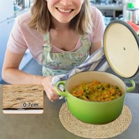 Pilikoll 8 ks okrúhlych prestieraní z trstiny, 30 cm, pletené, umývateľné, mäkké prestieranie na jedálenský stôl, kuchyňa, boho dekorácia 4