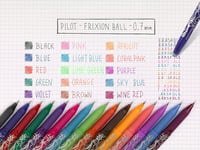 Pilot FriXion Ball/Clicker utántöltő patron 0,7 mm, 12 db - fekete/kék/piros/zöld 5