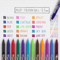 PILOT FriXion Ball 0.7 vymazateľné gélové pero + 3 náhradné náplne – plniteľné, vyrobené z recyklovaného plastu – čierne – stredný hrot 4
