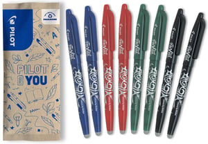 Pilot FriXion Ball 07 set brišućih roler olovaka 8 komada - 2 plave, 2 crvene, 2 zelene, 2 crne - srednji vrh, punjive