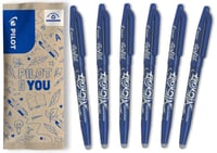 Set 6 pixuri cu gel retractabile și ștergabile Pilot FriXion Ball, Albastru 1