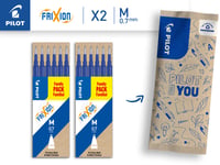 Náplň PILOT FriXion 0,7 mm, modrá, 12 ks (2x6 ks), pre perá FriXion Ball a Clicker, stredný hrot, gumovateľný gélový atrament 2