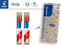 Uložak za Pilot FriXion Gel roler 0.7 mm, 6 kom, crveni, tinta koja se briše, kompatibilan s FriXion Ball i Clicker 0.7, srednja debljina 2