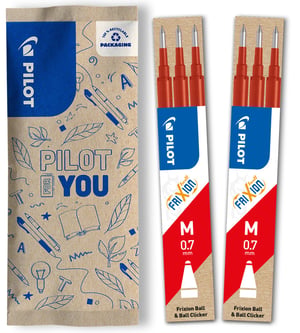 Rezerve pix cu gel Pilot FriXion 0.7 mm, 6 bucăți, Roșu, Cerneală care se șterge, compatibile cu FriXion Ball și Clicker 0.7, grosime medie