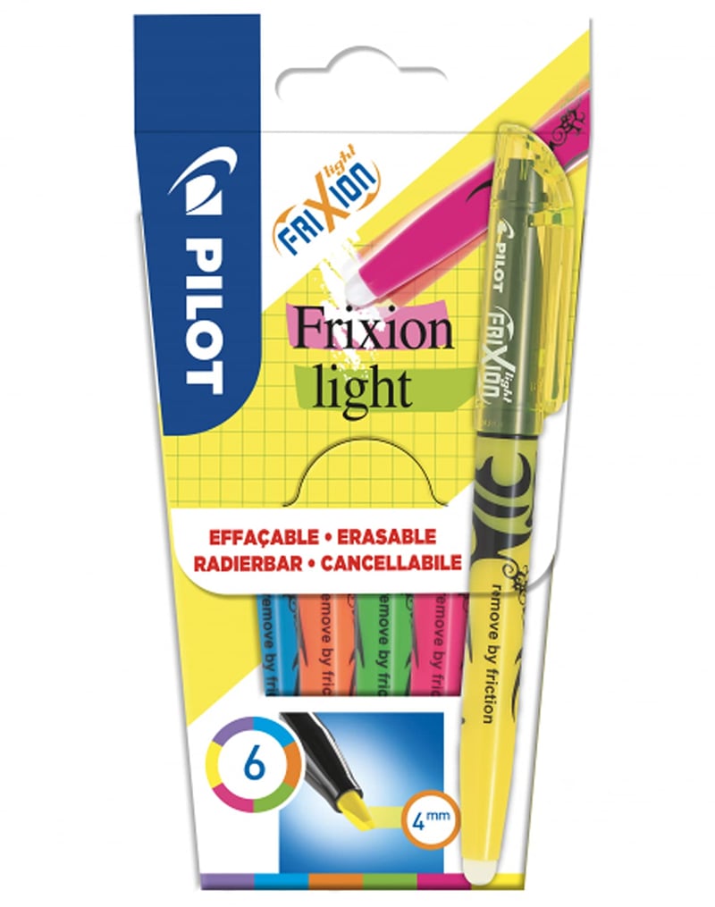 Zvýrazňovač Pilot FriXion Light, stierateľný – súprava 6 kusov, mix farieb