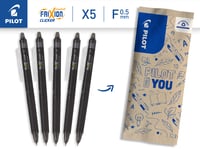 Gélové pero PILOT FriXion Point Clicker 0,5 mm s vymazateľným atramentom – 5 ks, čierne – plniteľné, termosenzitívny atrament, tenký hrot 2